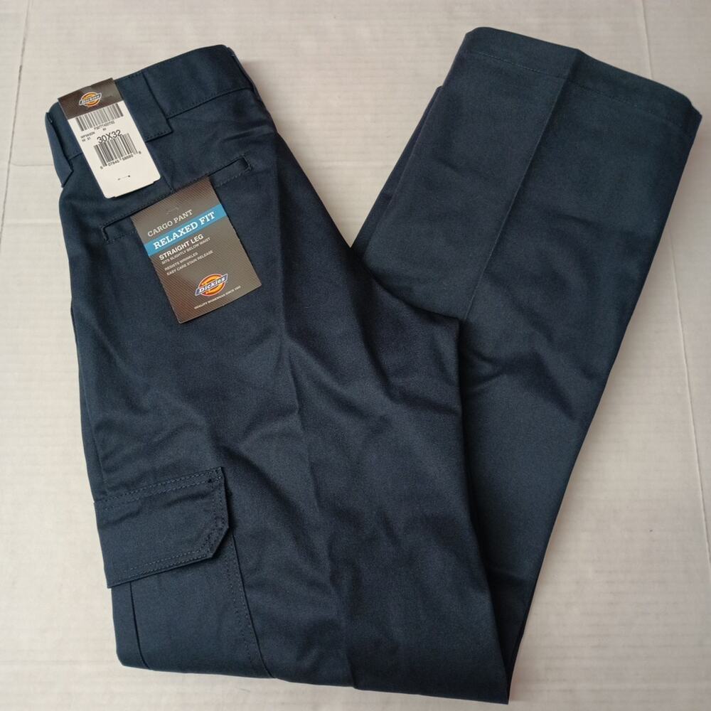 Dickies Cargo Pants Men's Size 30x32 Navy Blue Relaxed Fit Straight Leg Workwear